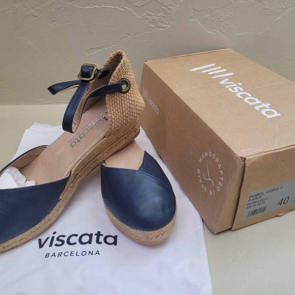 Viscata Pubol Copa 3 Espadrilles Navy sz 40